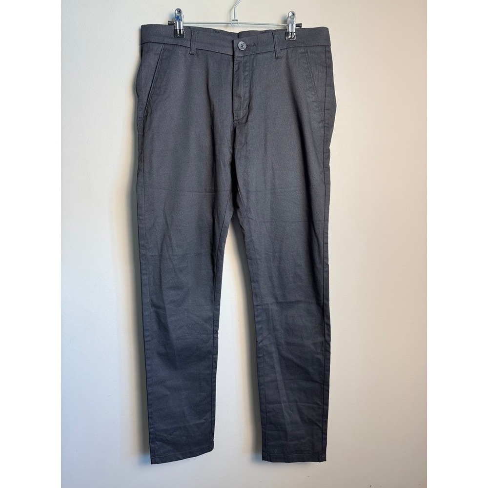 Richard Collyer Mens Black Cotton Casual Chino Pants 32 Minimalist Workwear Slim